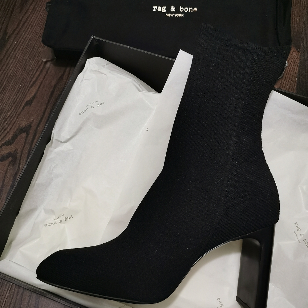 Rag & Bone Black Knit Ellis Boot
